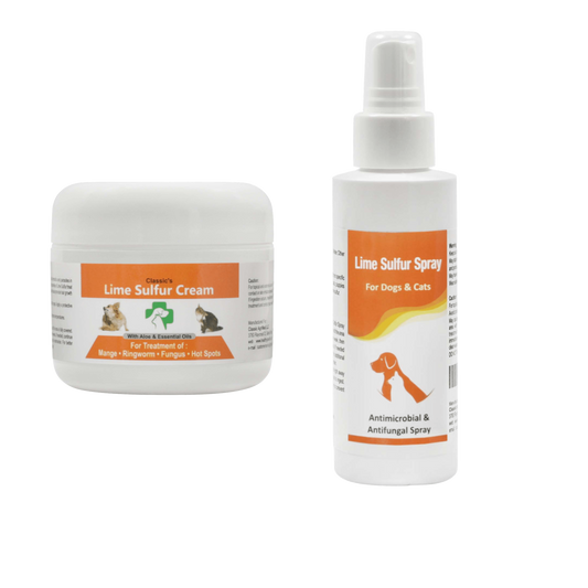 Lime Sulfur Pet Skin Cream and Spray - Relief & Prevention for Itchy Skin | Effective Treatment for Pets