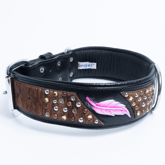 The Sedona - Hand Painted Feather Design Dog Collar | Elite Collection