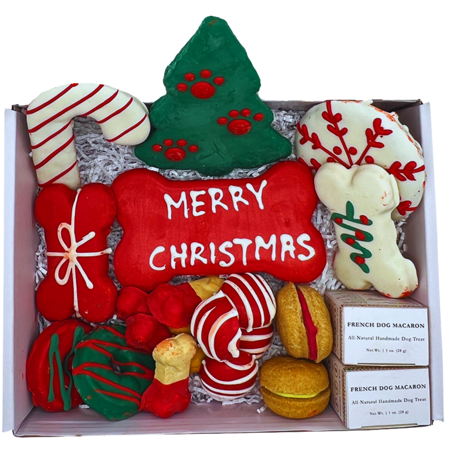 Christmas Themed Dog Treats Gift Box - Premium Handmade Holiday Treats for Dogs - Limited Edition