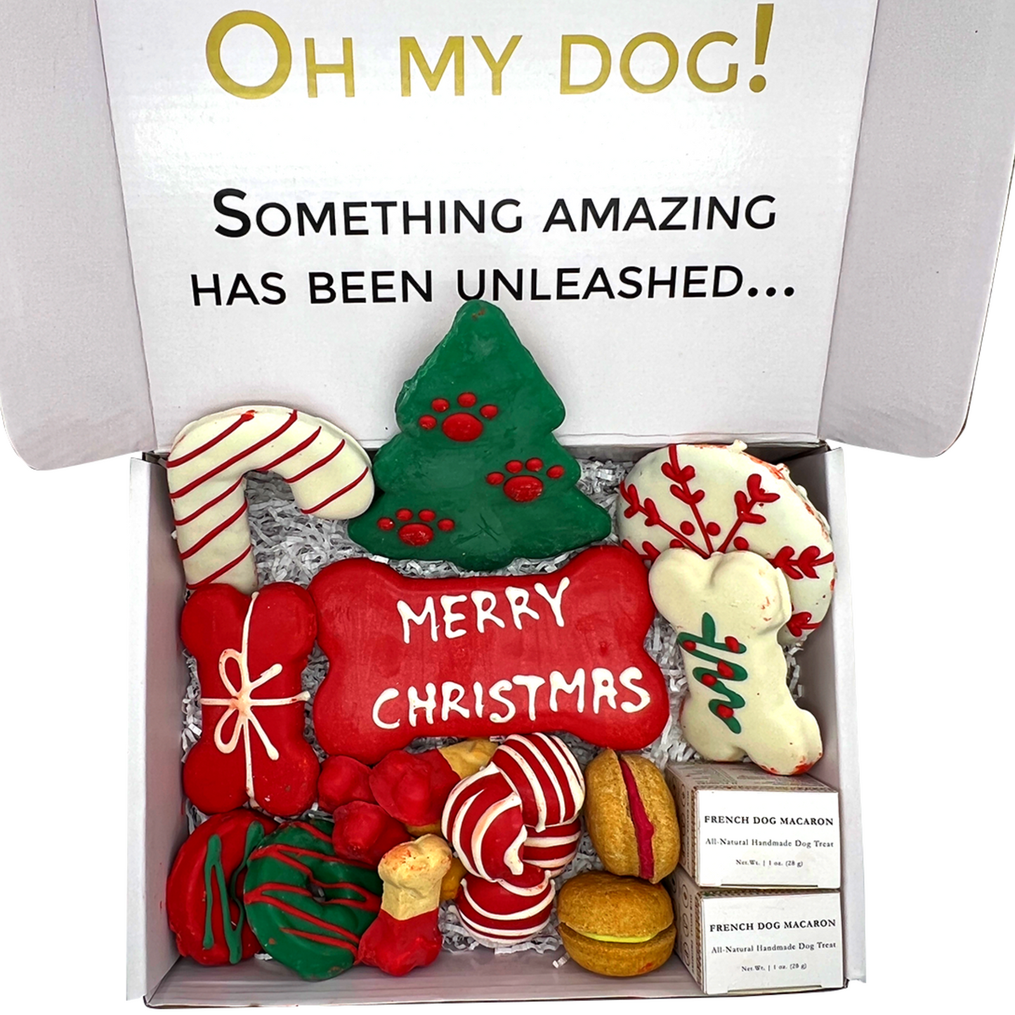 Christmas Themed Dog Treats Gift Box - Premium Handmade Holiday Treats for Dogs - Limited Edition