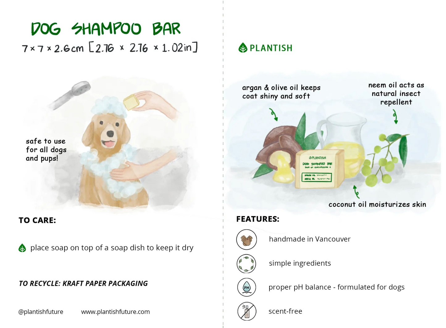 Organic Dog Shampoo Bar - Gentle and Nourishing Pet Soap