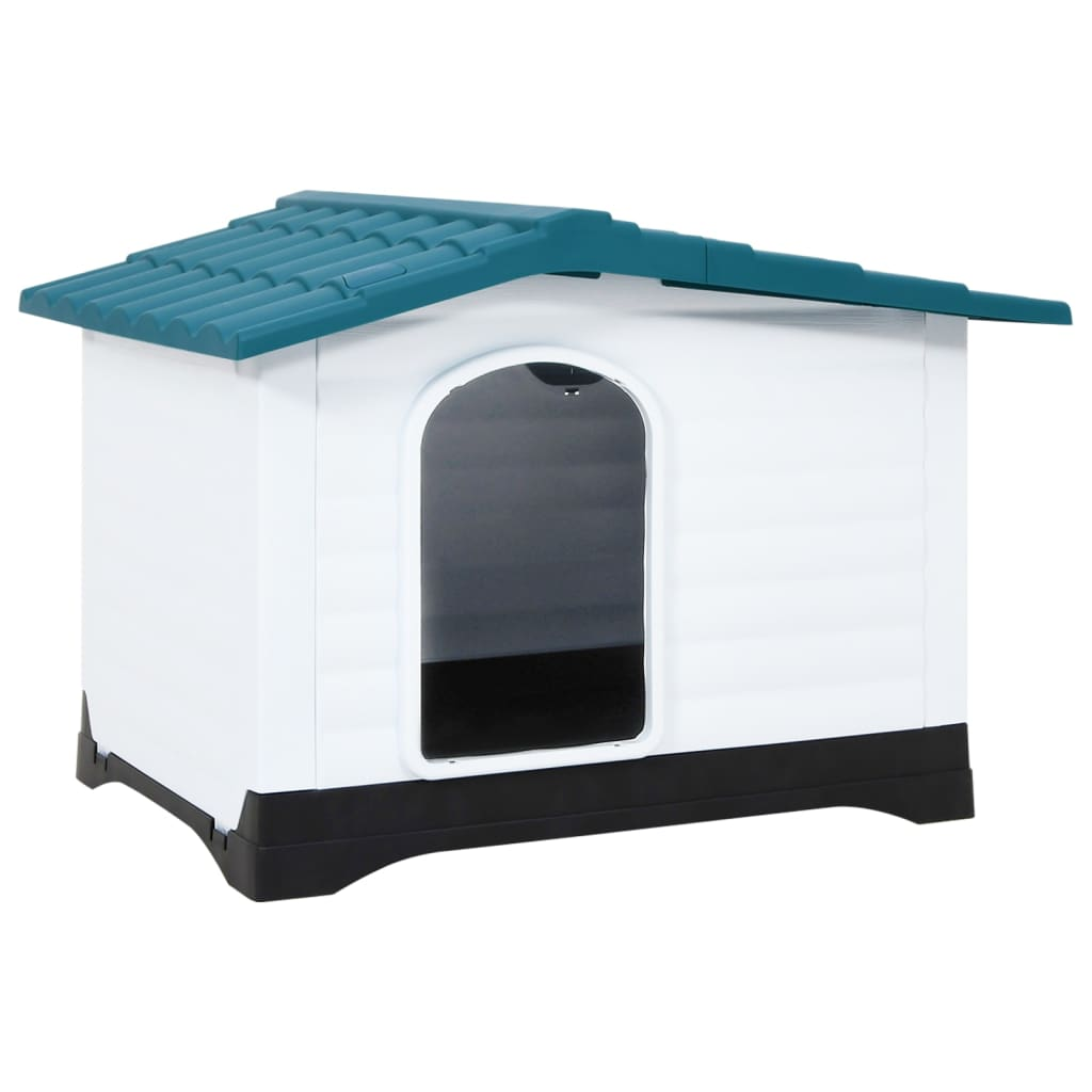 vidaXL Dog House Blue 35.6"x26.8"x26" Polypropylene - Durable Outdoor Shelter for Your Furry Friend