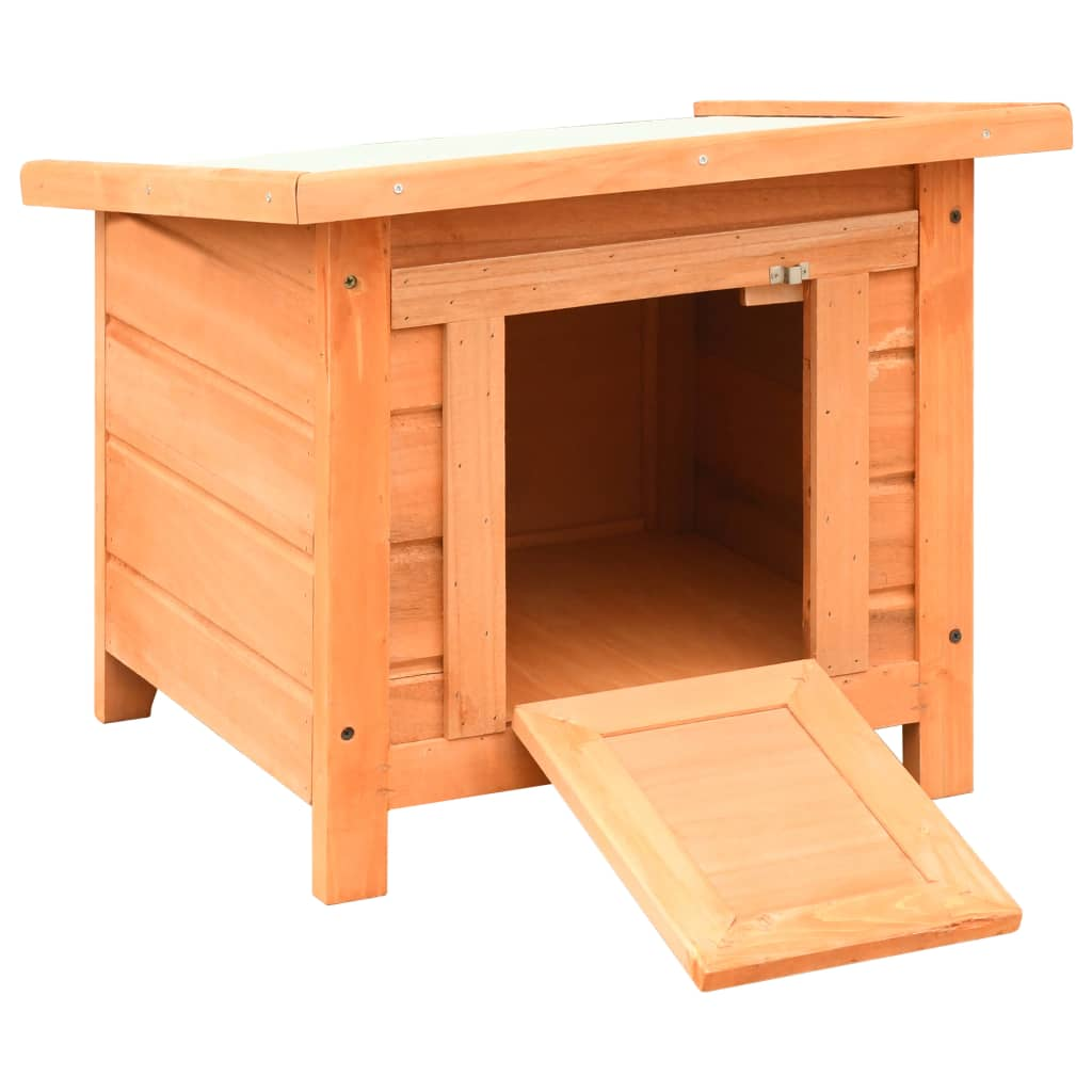 vidaXL Cat House Solid Pine & Fir Wood 19.7"x18.1"x17.1"