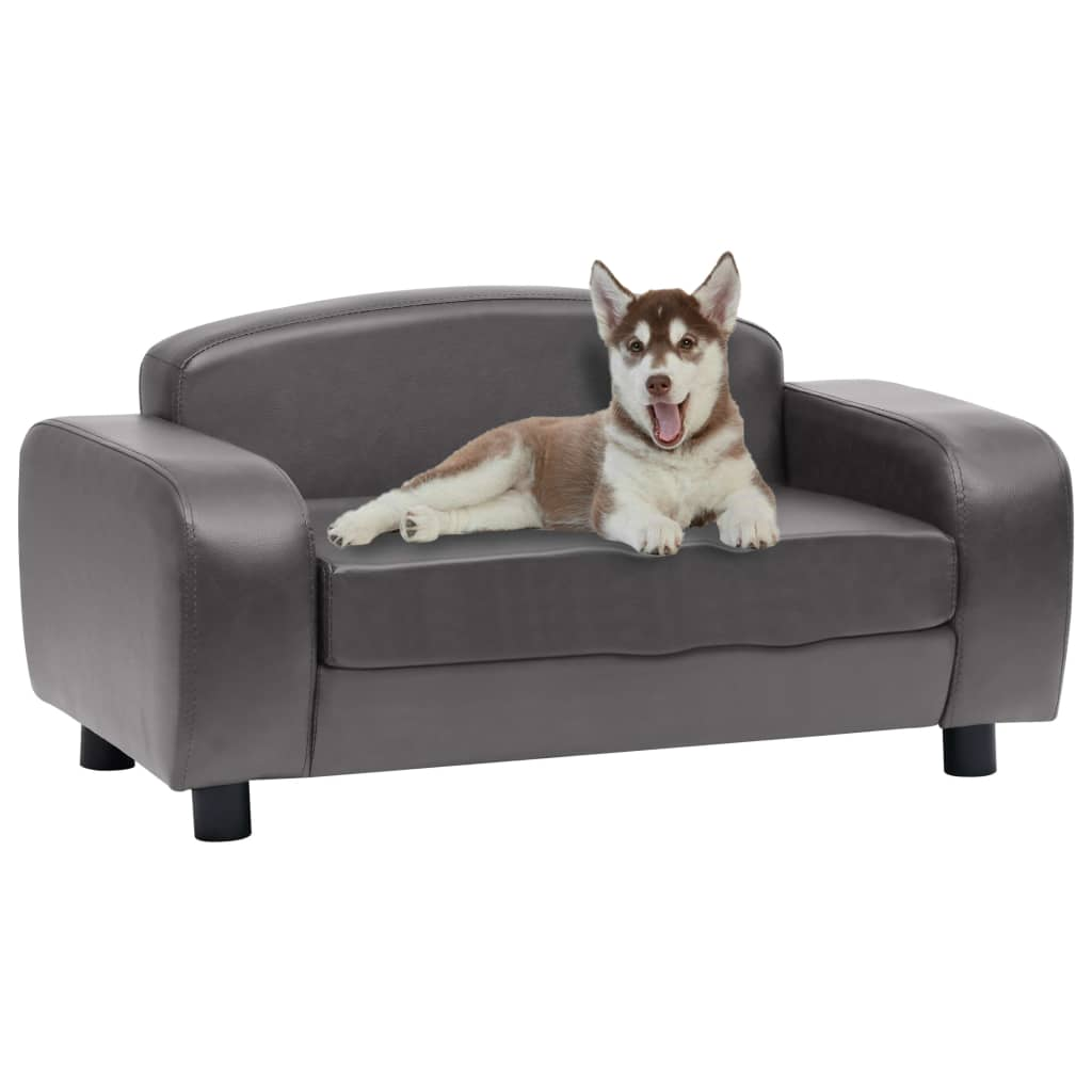 vidaXL Dog Sofa in Gray Faux Leather 31.5"x19.7"x15.7" - Perfect Comfort for Small Dogs and Cats