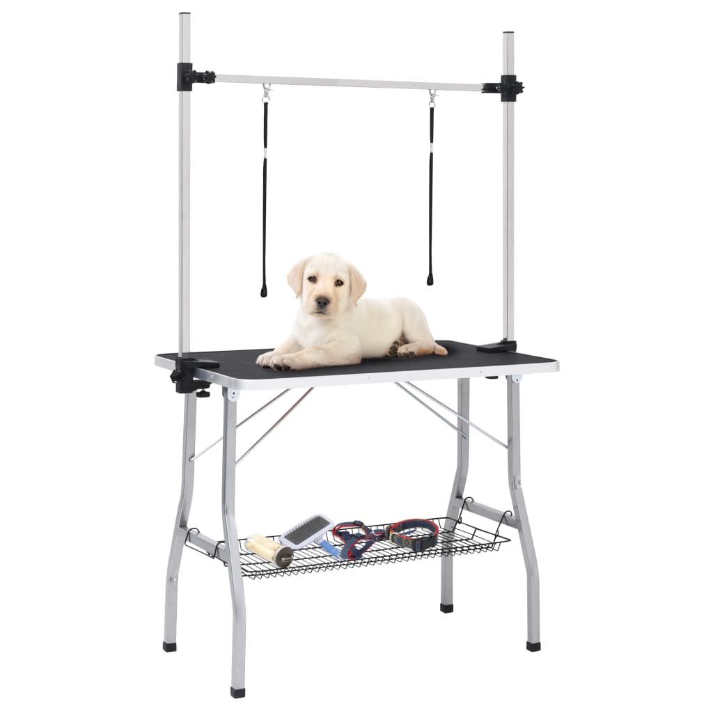 Shop the vidaXL Adjustable Dog Grooming Table with 2 Loops and Basket - Comfortable and Convenient for Pet Grooming