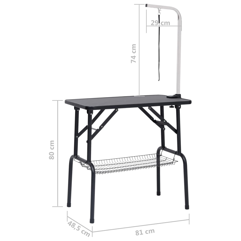 vidaXL Adjustable Dog Grooming Table with 1 Loop and Basket - Stable, Foldable, and Convenient