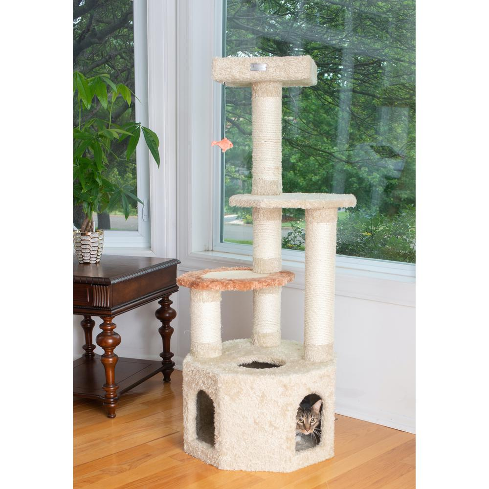 Armarkat X5703 Cat Furniture - Soft Heavy-Carpet, Real Wood, Large Cat Condo