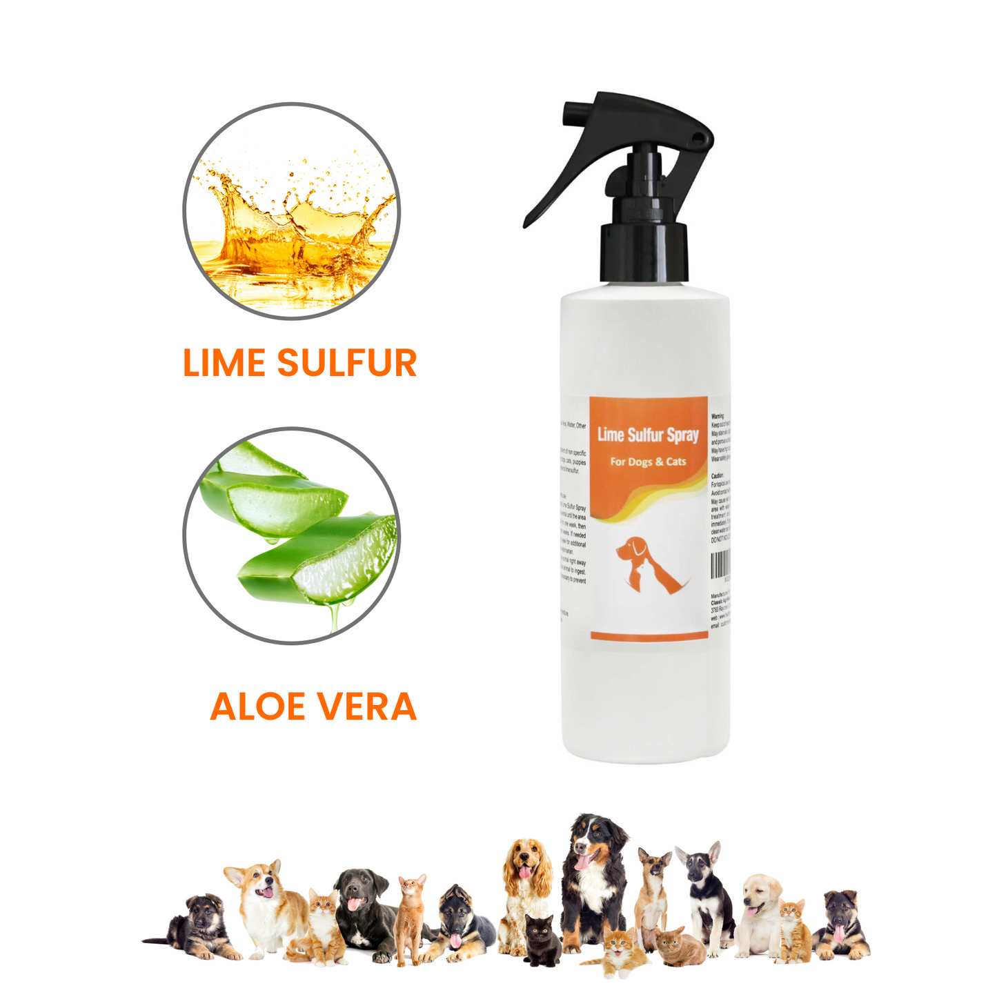 Healthy Paw Life Lime Sulfur Spray - Pet Care for Dry and Itchy Skin - Spotcare and Safe Solution for Dogs, Cats, Puppies, Kittens, and Horses