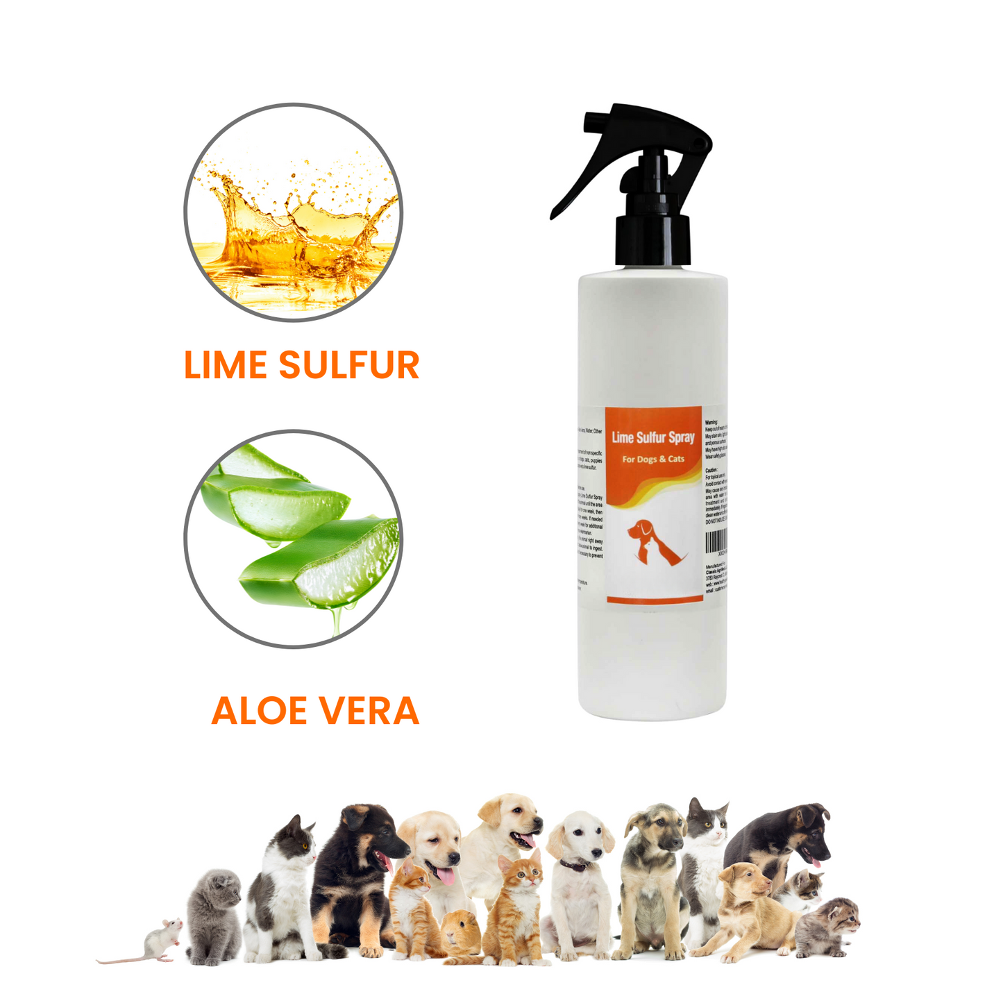 Healthy Paw Life Lime Sulfur Spray - Pet Care for Dry and Itchy Skin - Spotcare and Safe Solution for Dogs, Cats, Puppies, Kittens, and Horses