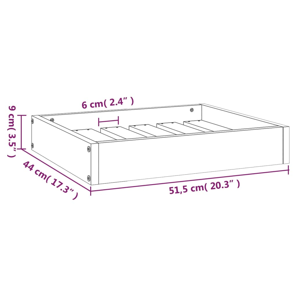 vidaXL Solid Wood Pine Dog Bed 20.3"x17.3"x3.5" - Comfortable and Stylish Pet Bed