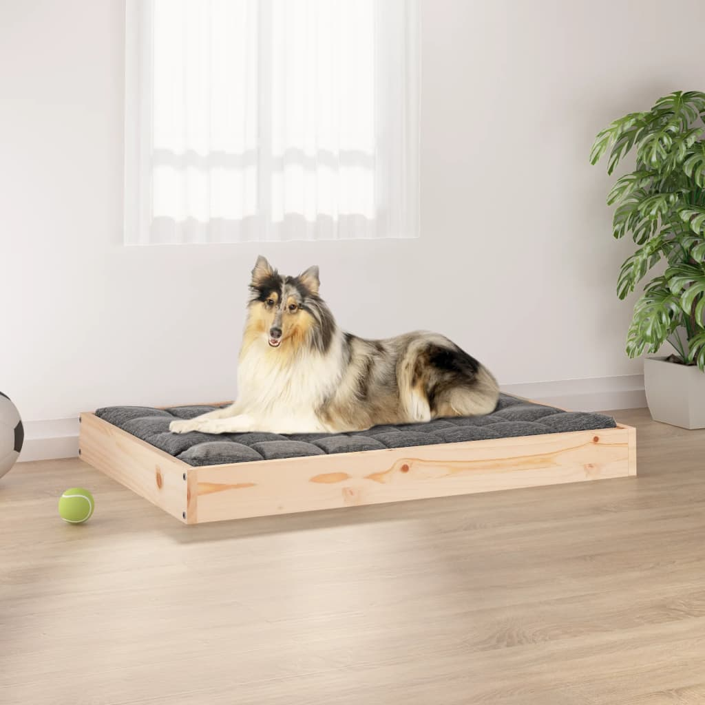 vidaXL Solid Wood Pine Dog Bed 36"x25.2"x3.5" - Comfortable, Rustic Design for Dogs