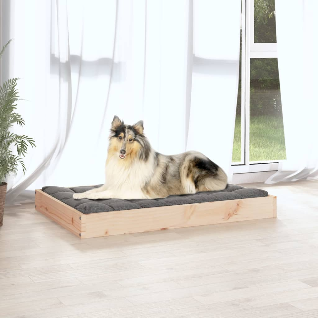 vidaXL Solid Wood Pine Dog Bed 36"x25.2"x3.5" - Comfortable, Rustic Design for Dogs