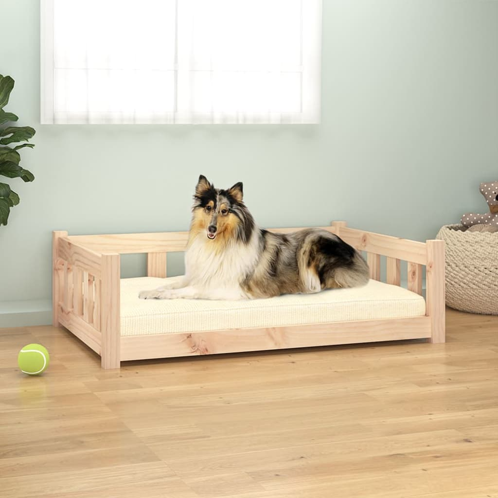 vidaXL Solid Wood Pine Dog Bed - 37.6"x25.8"x11" | Comfortable & Stylish Pet Furniture