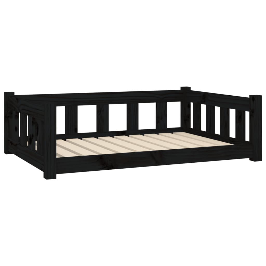 vidaXL Solid Wood Pine Dog Bed in Black - 37.6"x25.8"x11" | Stylish & Comfortable Pet Furniture