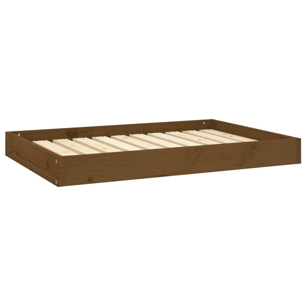 vidaXL Wooden Dog Bed in Honey Brown - Solid Pine Wood, 36"x25.2"x3.5"