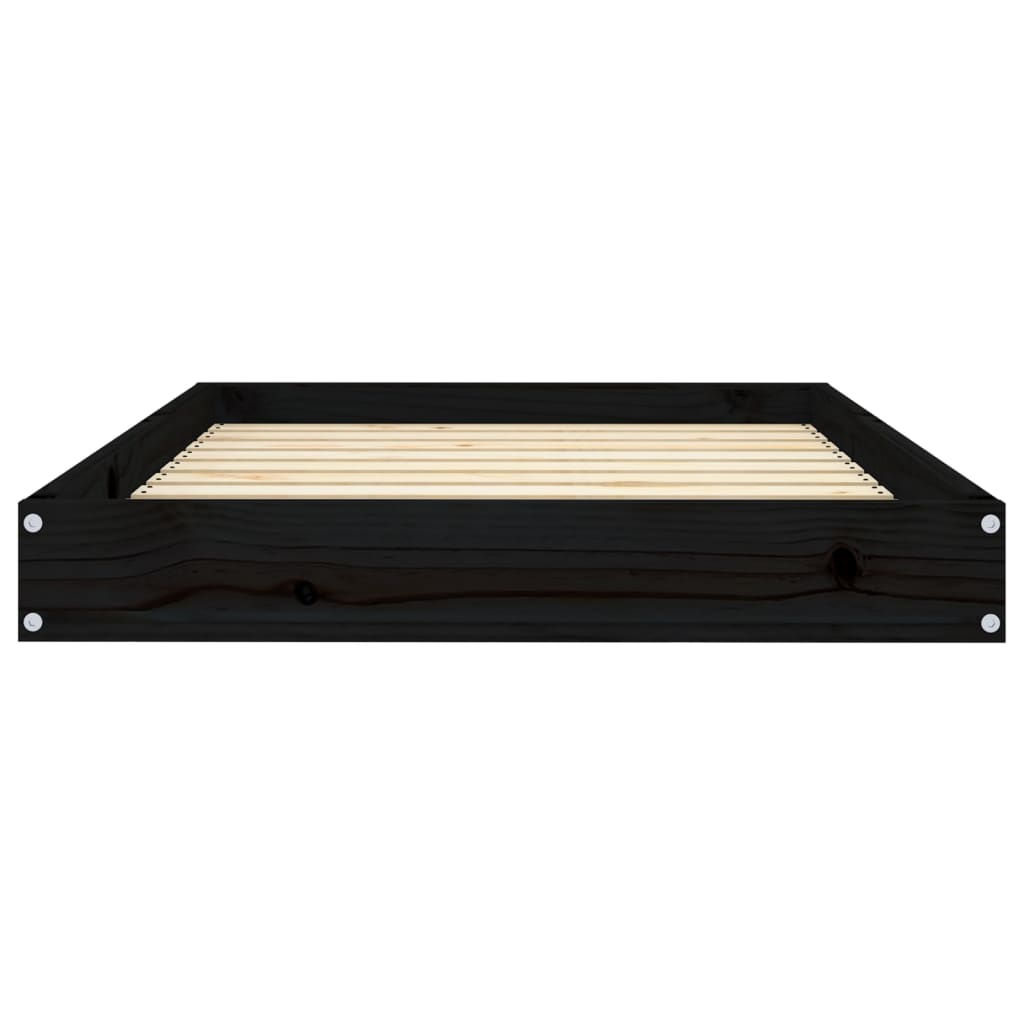 vidaXL Dog Bed Black 36"x25.2"x3.5" | Solid Pine Wood | Durable & Stylish