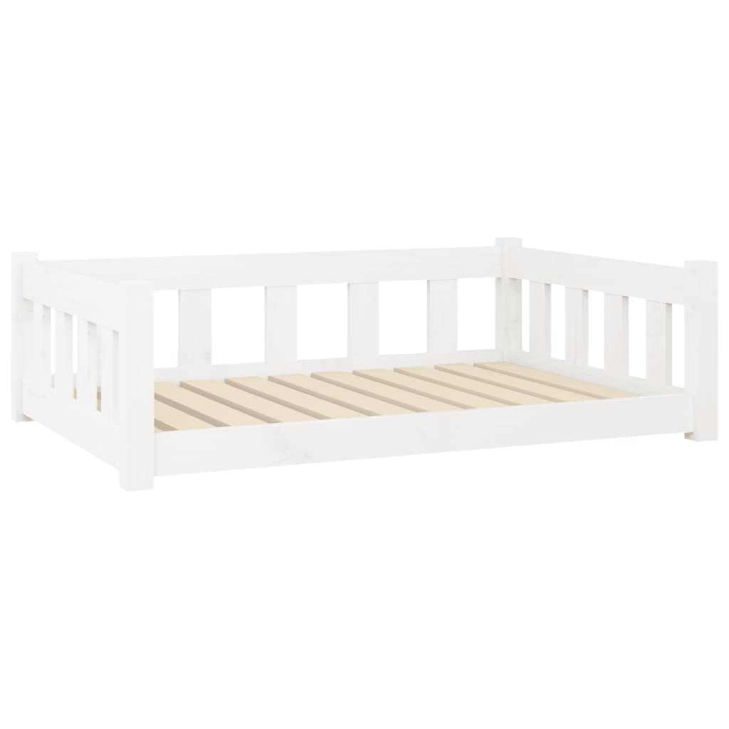 vidaXL Dog Bed White 37.6"x25.8"x11" - Solid Wood Pine - Stylish & Comfortable