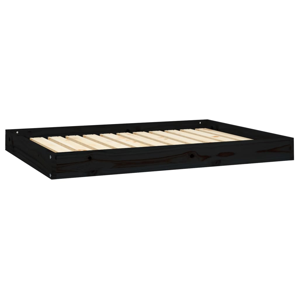 vidaXL Wooden Dog Bed - Premium Solid Pine Wood, Black, 40" x 29.1" x 3.5" - Comfortable & Stylish