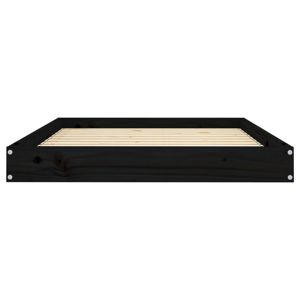 vidaXL Wooden Dog Bed - Premium Solid Pine Wood, Black, 40" x 29.1" x 3.5" - Comfortable & Stylish