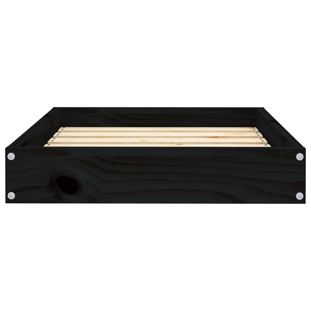 vidaXL Black Dog Bed 24.2"x19.3"x3.5" - Solid Pine Wood, Sturdy & Stylish