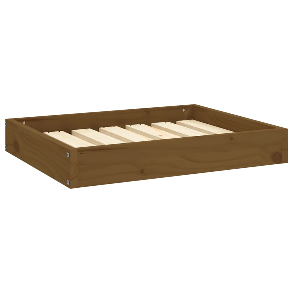 vidaXL Solid Wood Dog Bed - Honey Brown, 24.2"x19.3"x3.5" - Comfortable and Stylish Pet Furniture