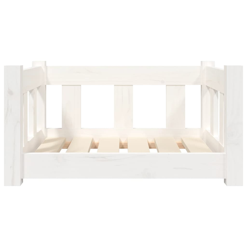 vidaXL Dog Bed White 21.9"x17.9"x11" | Solid Pine Wood Comfortable Pet Furniture