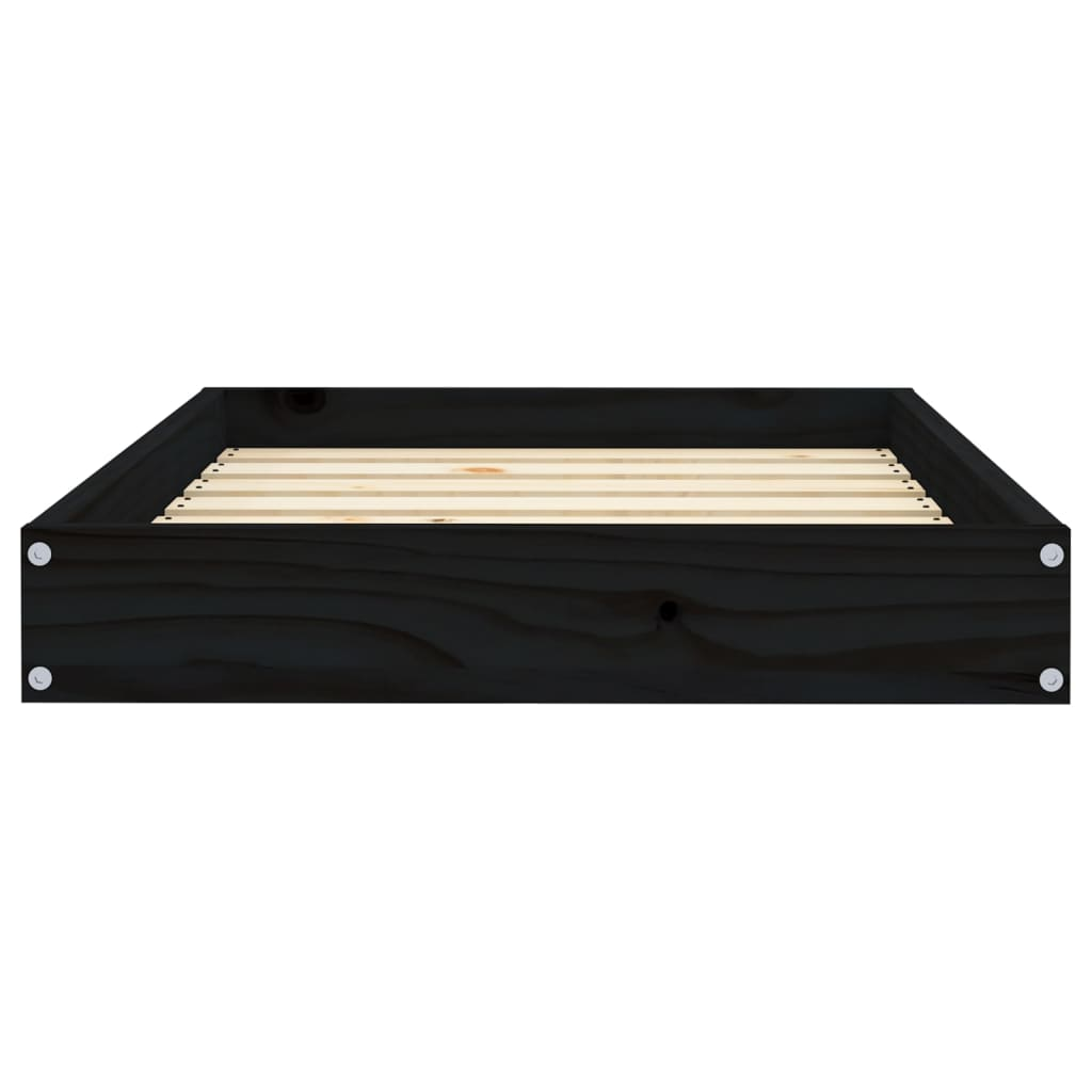 vidaXL Dog Bed Black 28.1"x21.3"x3.5" Solid Wood Pine - Comfortable and Stylish