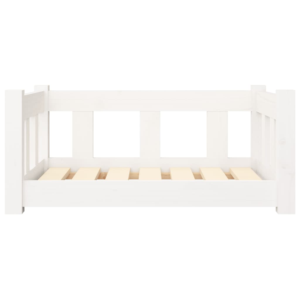 vidaXL Dog Bed White 25.8"x19.9"x11" | Solid Wood Pine Pet Sofa