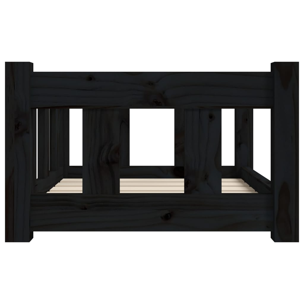 vidaXL Dog Bed Black 21.9"x17.9"x11" Solid Wood Pine - Comfortable & Stylish Pet Furniture