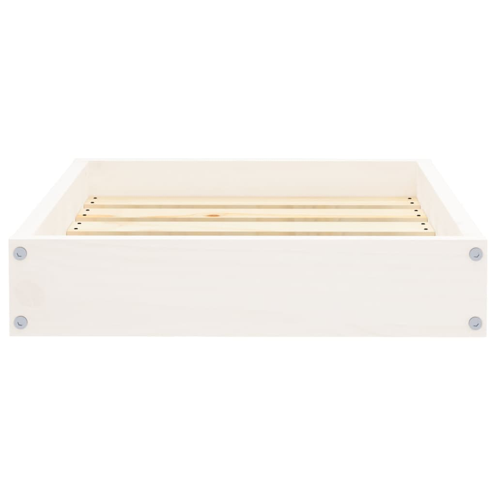 vidaXL Dog Bed White - Solid Wood Pine - 20.3"x17.3"x3.5"