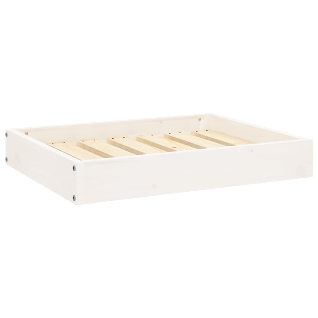 vidaXL Solid Wood Pine Dog Bed - White 24.2"x19.3"x3.5" | Sturdy & Stylish Pet Furniture