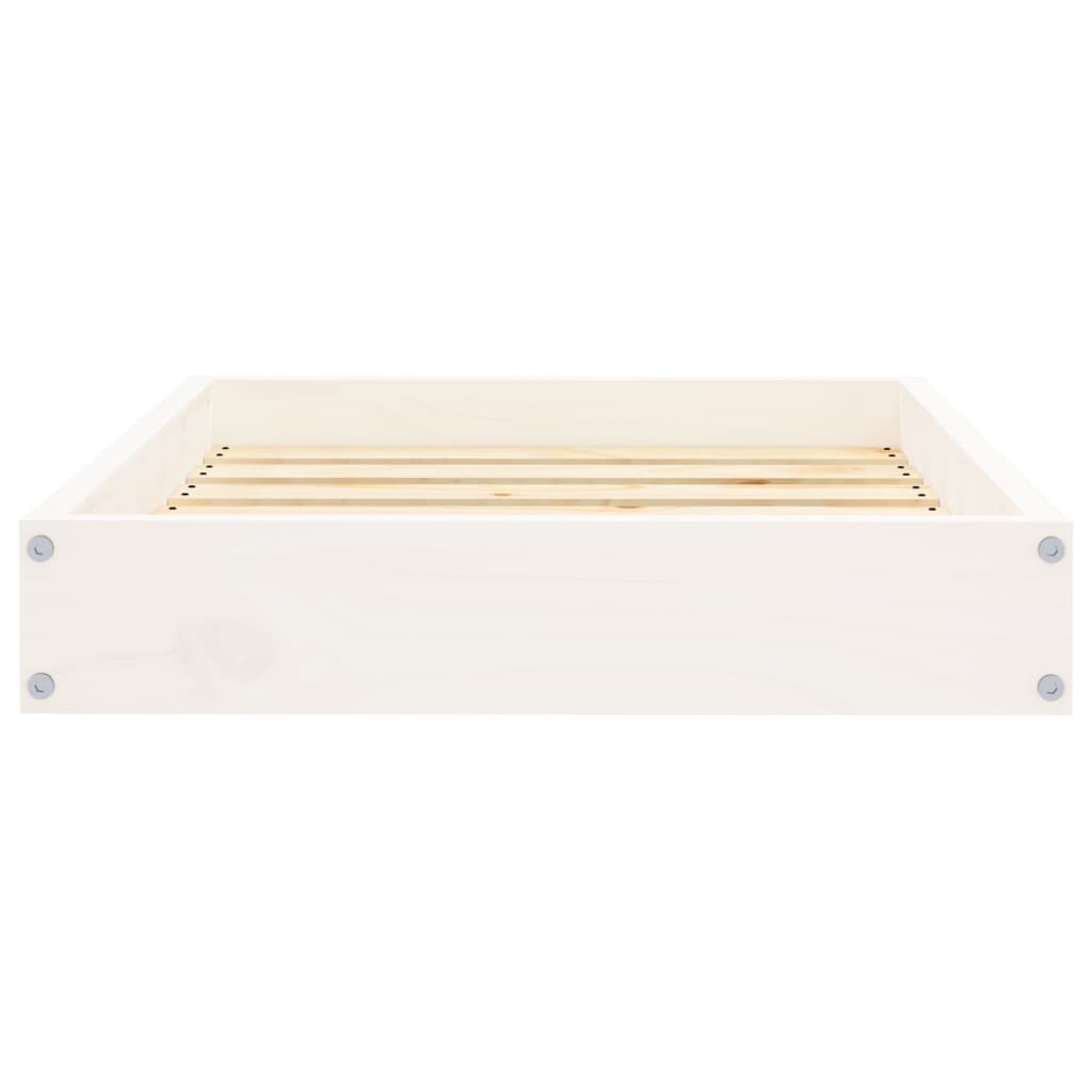 vidaXL Solid Wood Pine Dog Bed - White 24.2"x19.3"x3.5" | Sturdy & Stylish Pet Furniture