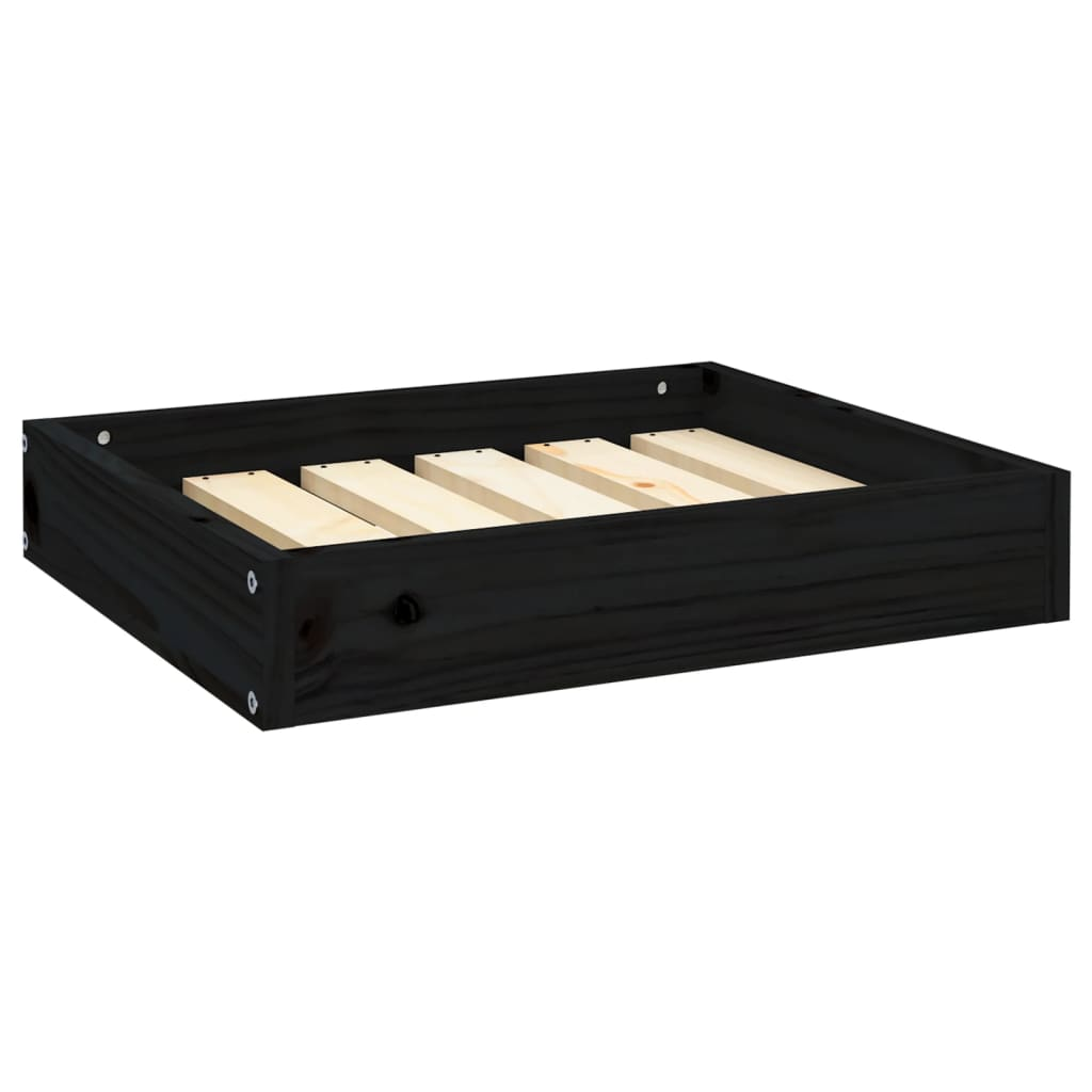 vidaXL Dog Bed Black 20.3"x17.3"x3.5" Solid Wood Pine - Comfortable and Stylish