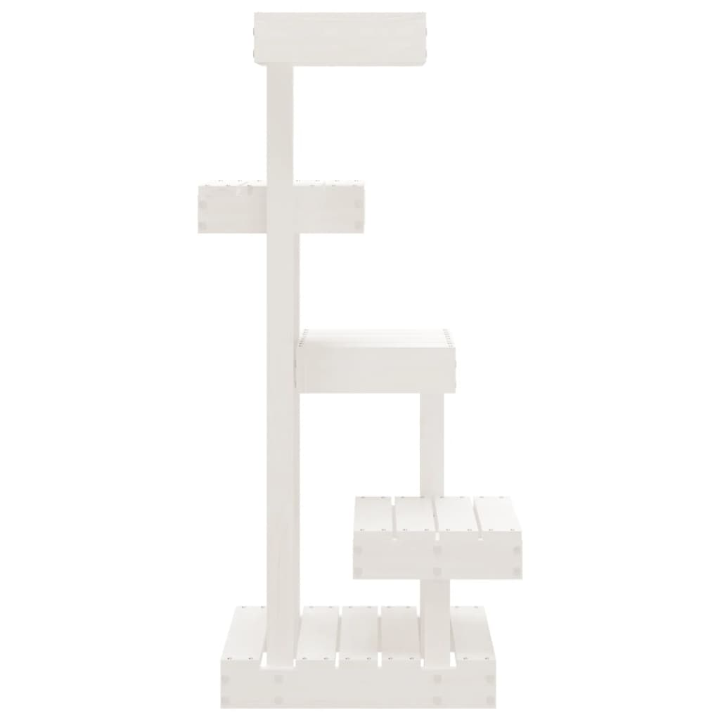 vidaXL White Cat Tree - Solid Pine Wood, Multi-Level 17.9"x19.3"x40.6"