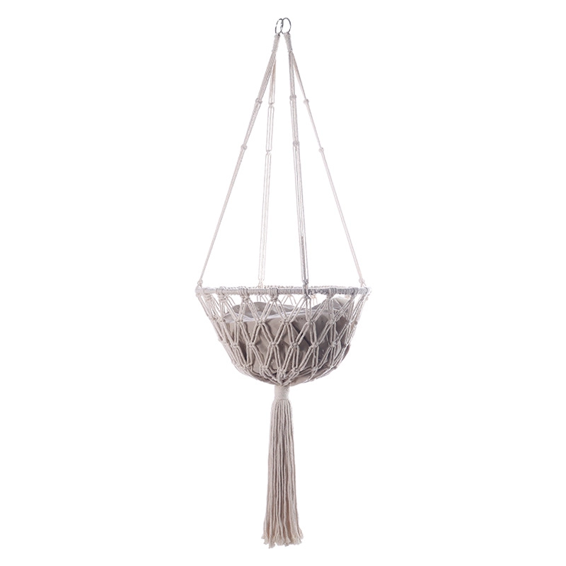 Hanging Macrame Cat Bed - Indoor Cat Swing & Cozy Cat Nest