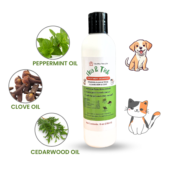 Healthy Paw Life's Flea and Tick Shampoo for Dogs and Cats - Powered by Natural Essential Oils