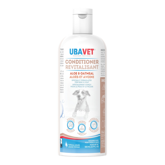 UBAVET Aloe & Oatmeal Conditioner for Dogs & Cats – Nourishing & Soothing Formula for Sensitive Skin – (16.9 fl oz / 500ml)