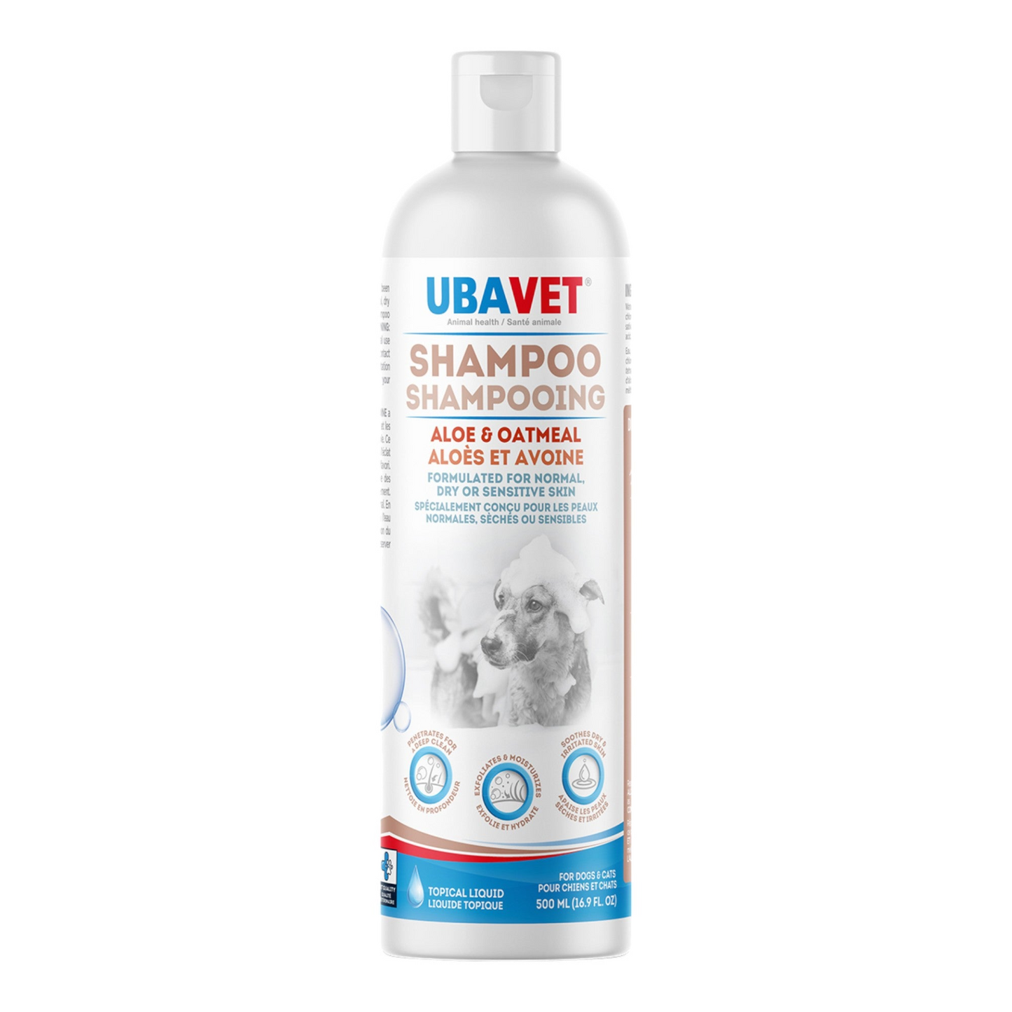 UBAVET Aloe & Oatmeal Shampoo for Dogs & Cats (16.9 fl oz / 500ml)